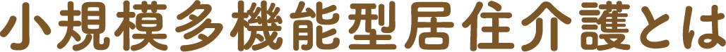 小規模多機能型居住介護とは